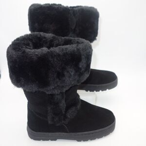 NEW Style & Co. Witty Black Suede Winter Snow Boots Shoes Women's Size 5